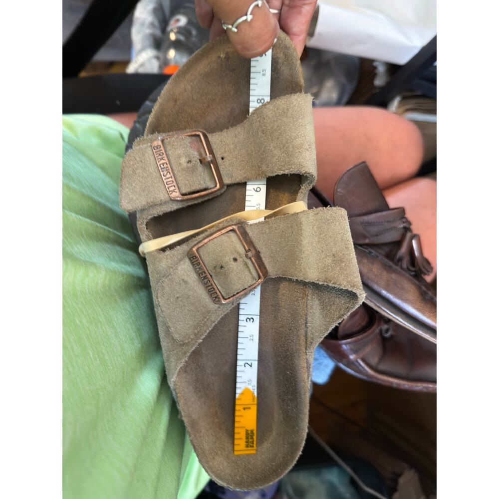 Birkenstock Arizona Suede Sandals Taupe EU 37 Women’s Double Strap Comfort 6-6.5 - Picture 9 of 9